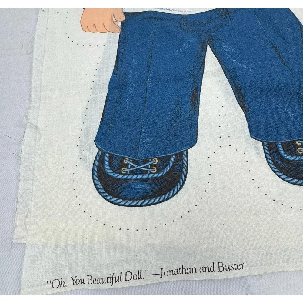 VTG 90s‎ Cranston Jonathan & Buster Dog Fabric Panel Cut&Sew Stuffed Doll Pillow